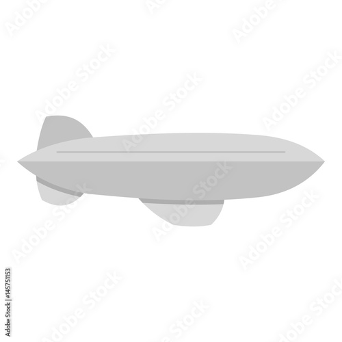 Gray blimp aircraft flying icon isolated © ylivdesign