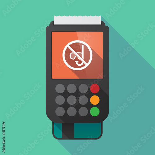 Long shadow dataphone with  a diving glasses and a snorkel  in a not allowed signal