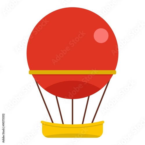 Red aerostat balloon icon isolated