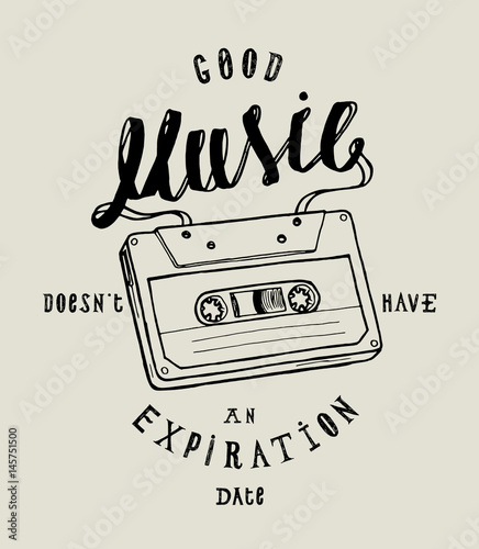 good music cassette print