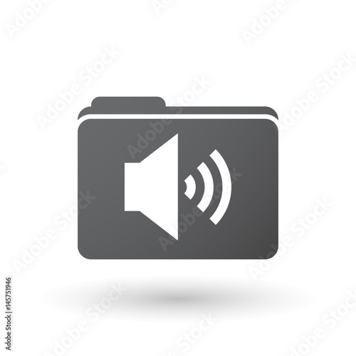 Isolated folder signal with  a speaker volume sign
