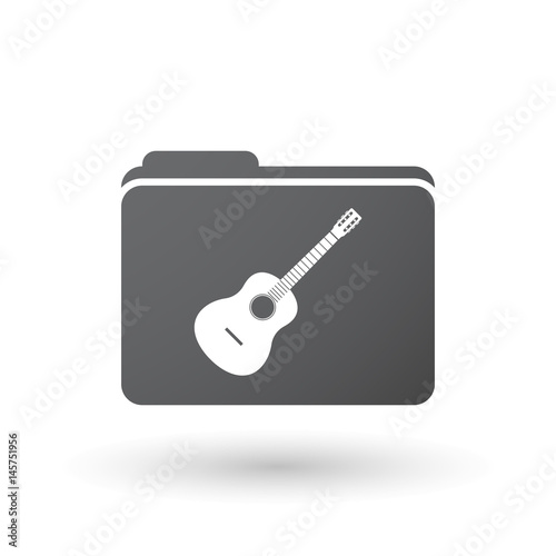 Isolated folder signal with  a six string acoustic guitar
