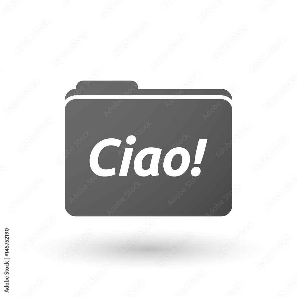 Isolated folder signal with the text Hello! in the Italian language Isolated folder signal with the text Hello! in the Italian language