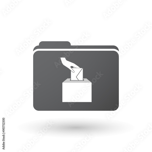 Isolated folder signal with  a hand inserting an envelope in a ballot box