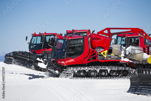 Parked Snowcats.