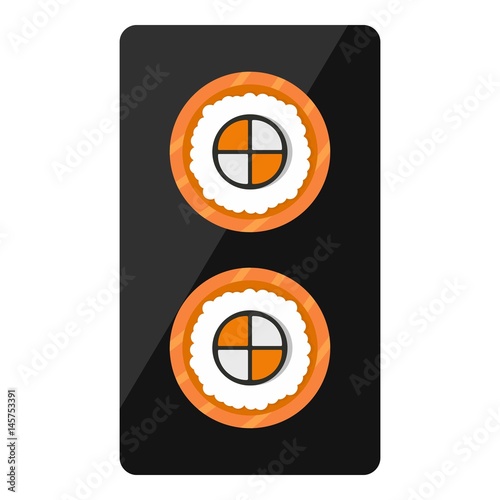 Fish roll icon isolated