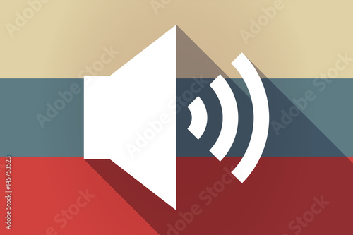 ong shadow Russia flag with  a speaker volume sign