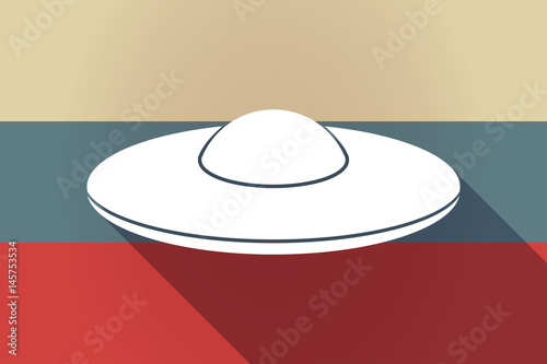 ong shadow Russia flag with  a flying saucer UFO