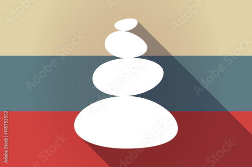 ong shadow Russia flag with  a stacked zen stones