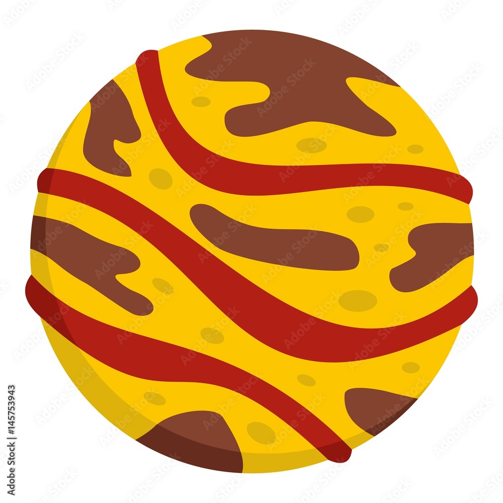 Striped planet icon isolated Striped planet icon isolated
