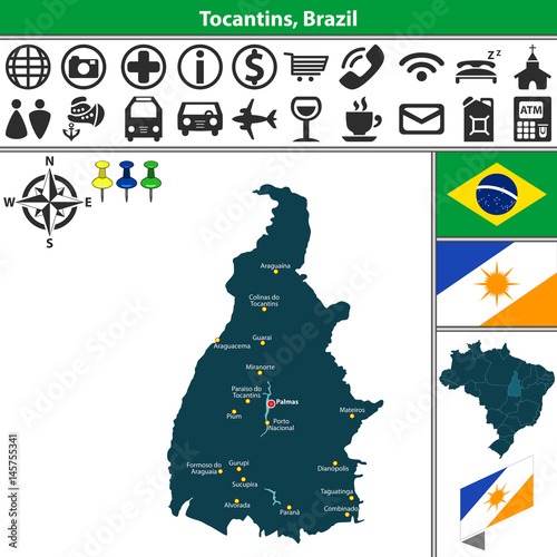 Map of Tocantins, Brazil photo