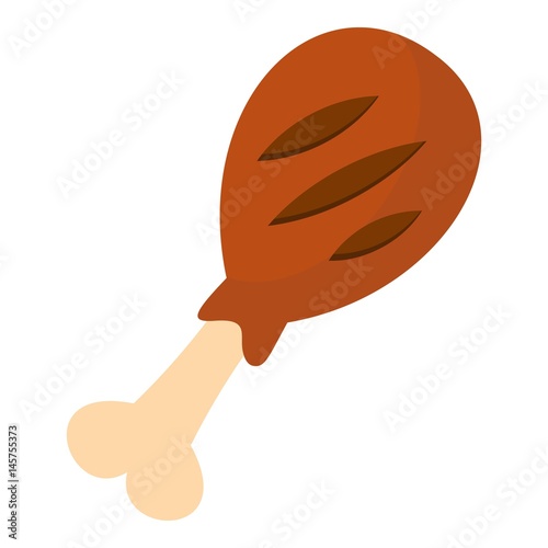 Grilled leg of pork icon isolated