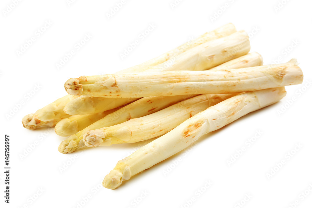 Fresh white asparagus isolated on a white Fresh white asparagus isolated on a white