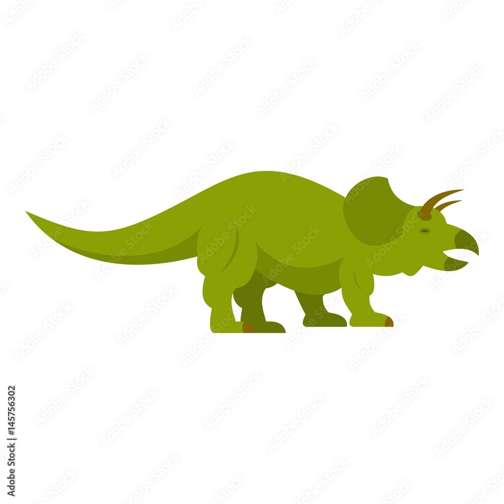 Green styracosaurus dinosaur icon isolated Green styracosaurus dinosaur icon isolated