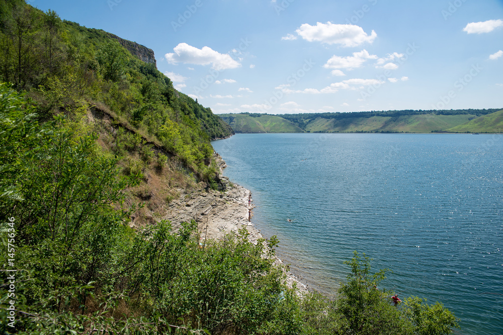 Obraz premium beautiful view of the river Dniester in Bakota