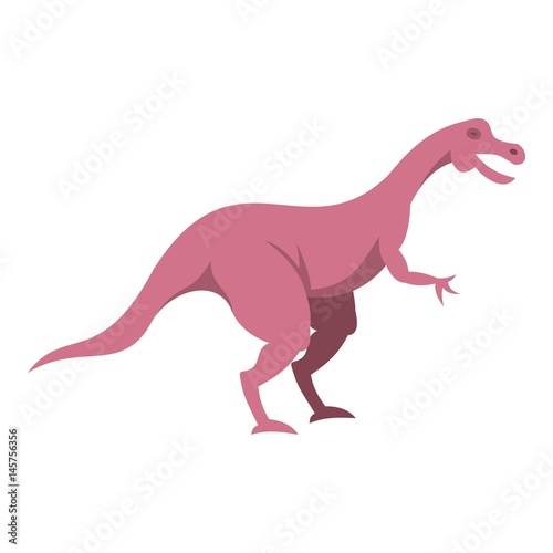 Pink hypsilophodon dinosaur icon isolated