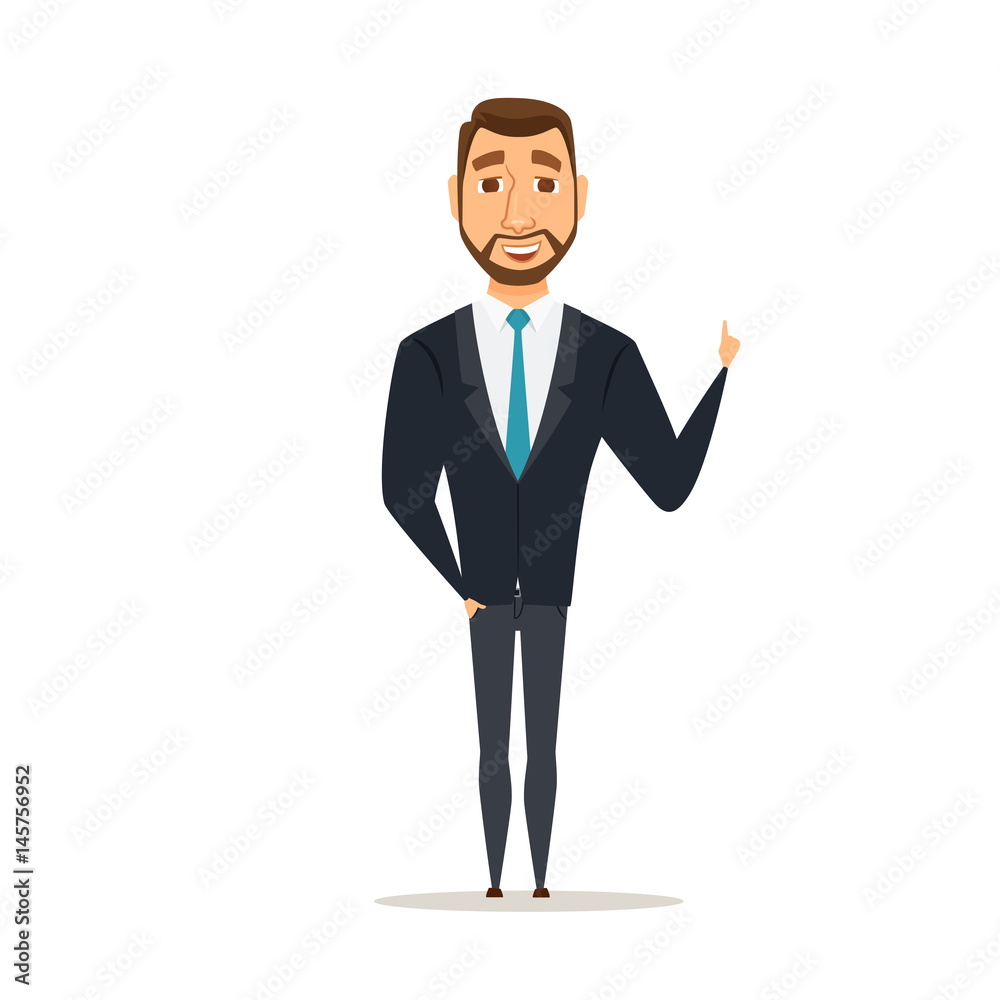 Businessman with raised finger