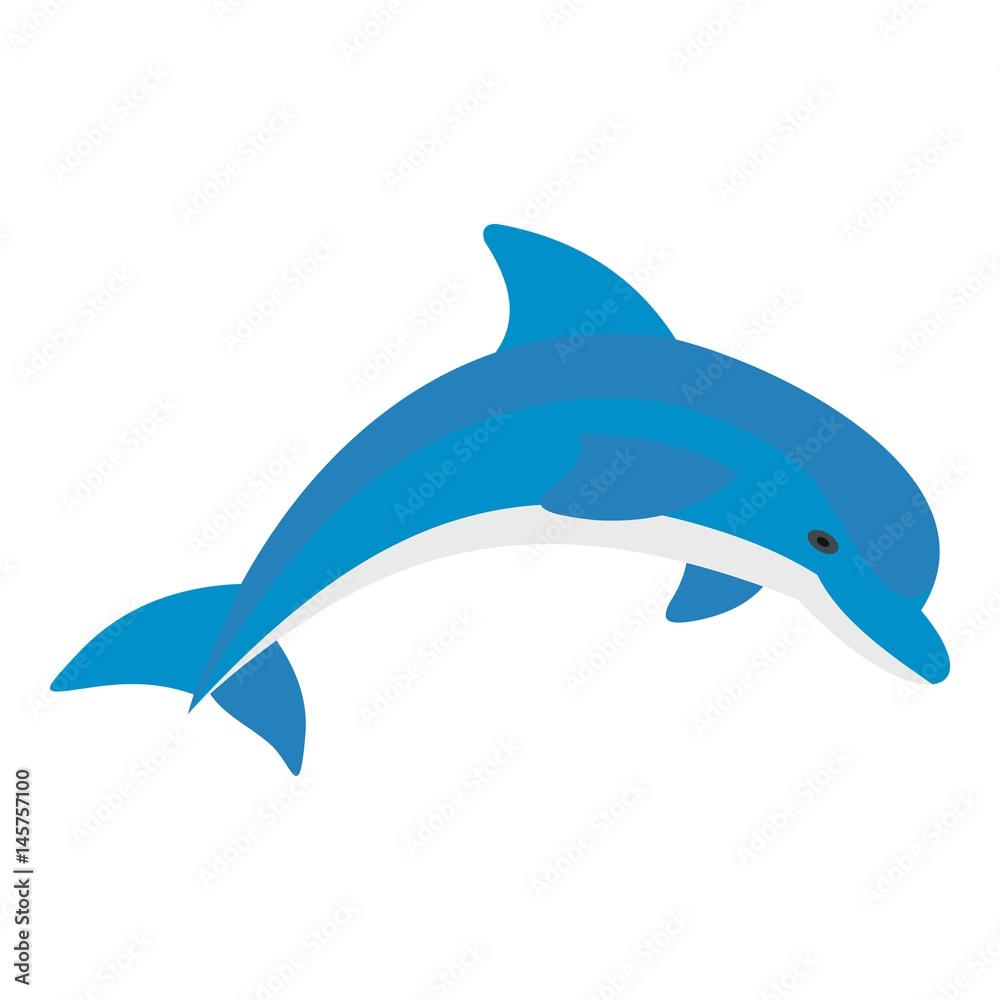 Fototapeta premium Blue dolphin icon isolated