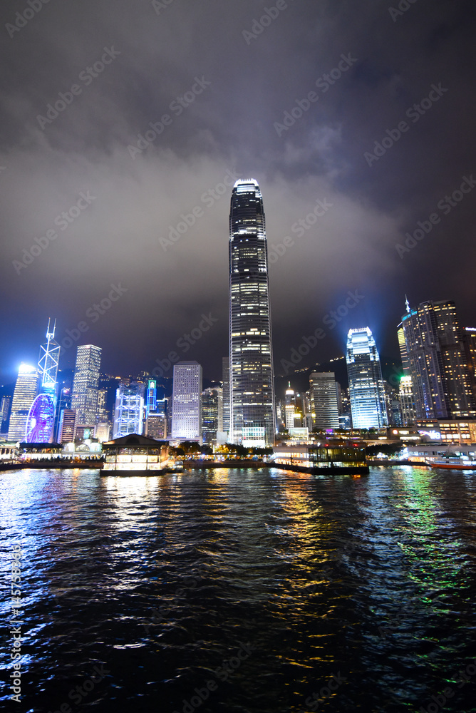 Hong Kong at night, from the sea