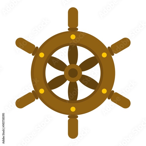 Ship wheel icon isolated