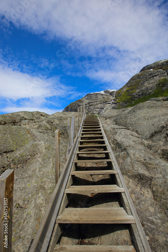 Pootpath stairs in mountains