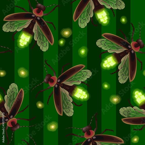 Firefly seamless vector pattern