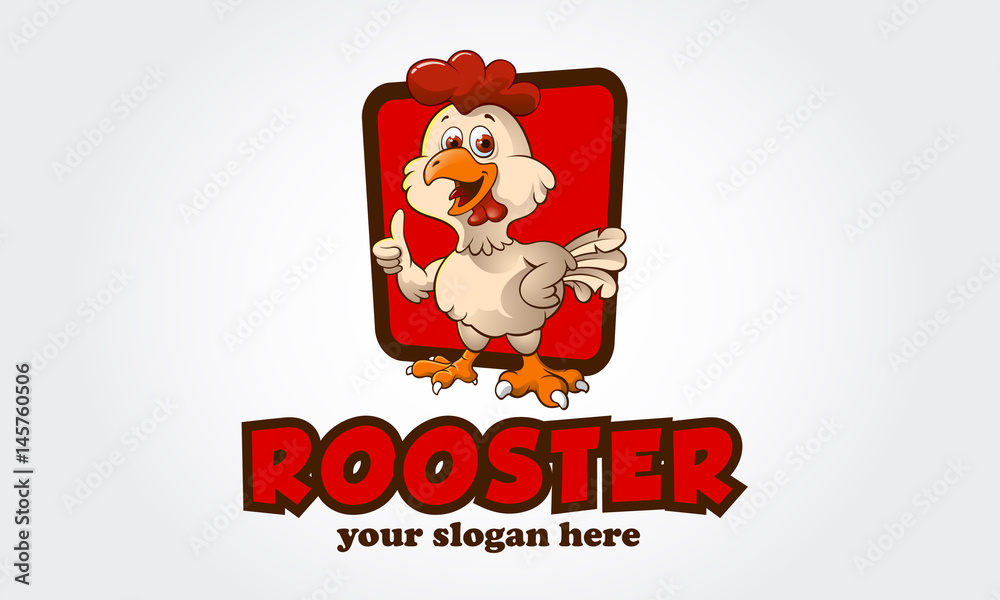 Rooster Logo Cartoon Character. Funny Cartoon Rooster chicken giving a  thumbs up. Vector logo illustration Stock Vector | Adobe Stock