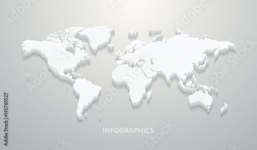Fototapeta Naklejka Na Ścianę i Meble -  Minimalistic world map