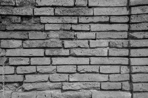 Old brick wall background black and white concept