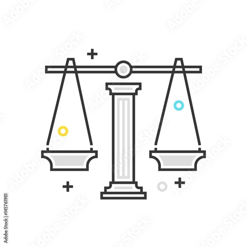 Color box icon, law scale illustration, icon