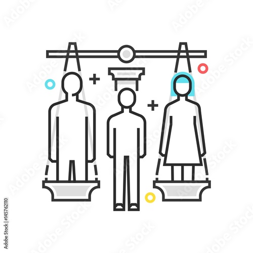 Color box icon, divorce illustration, icon