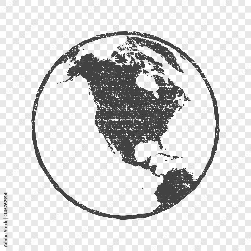 Grunge texture gray world map transparent vector illustration Stock ...