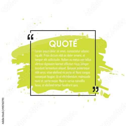 Quote text bubble. Commas, note, message and comment. Design element