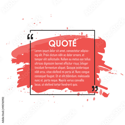 Quote text bubble. Commas, note, message and comment. Design element