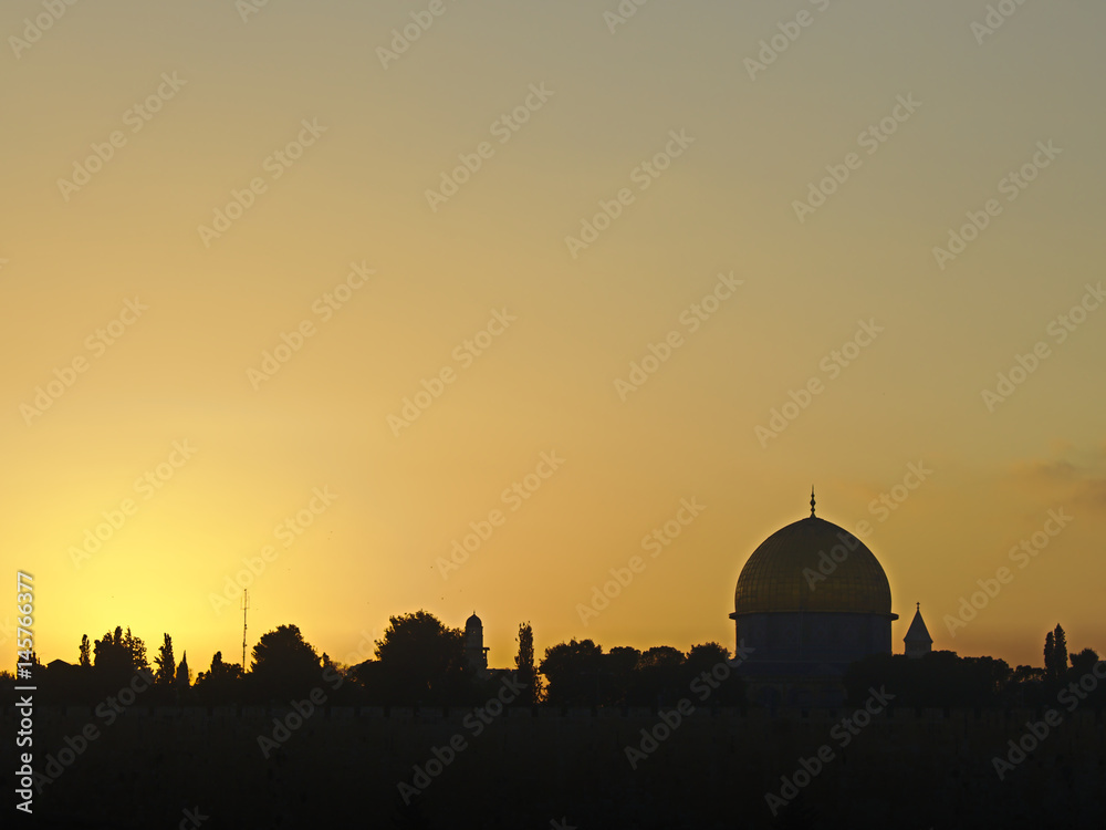 Old city of Jerusalem skyline