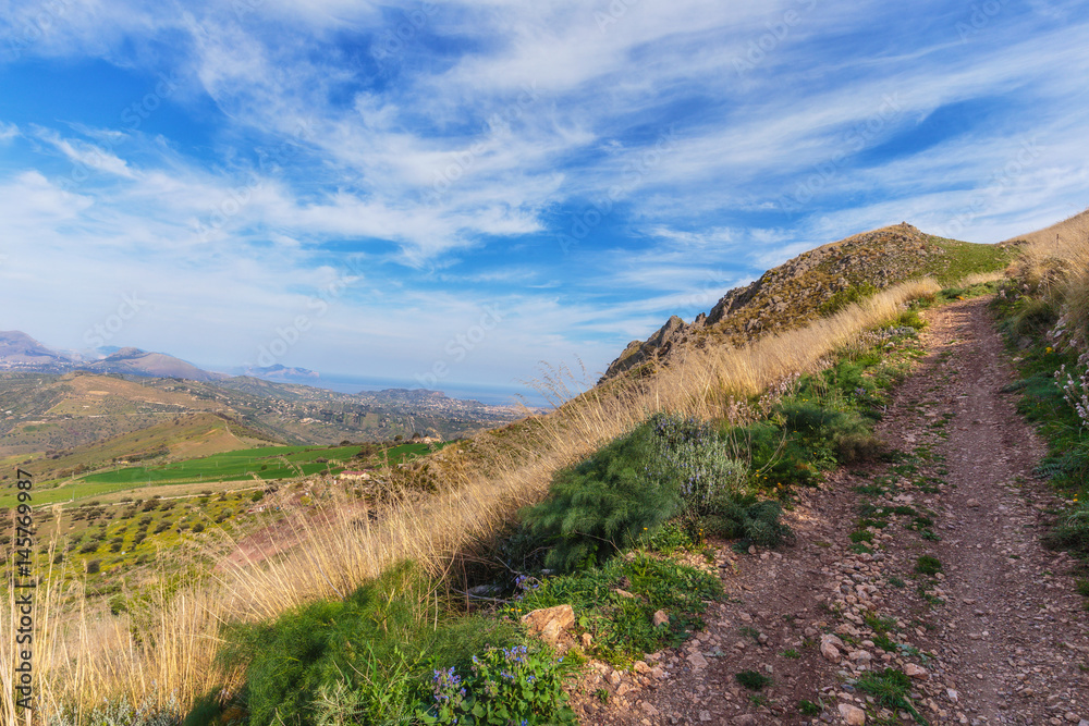 European Highlands. Sicilian Spring Landscape European Highlands. Sicilian Spring Landscape