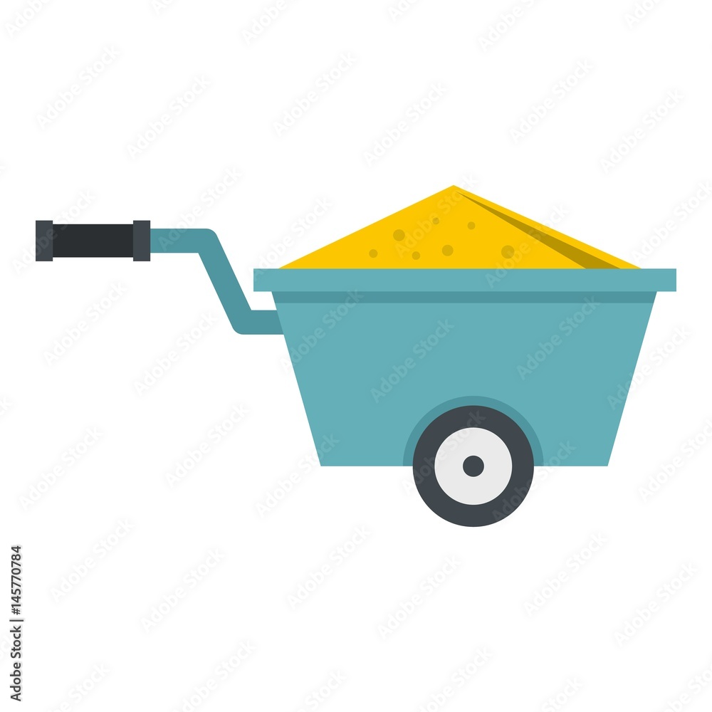 Wheelbarrow full of sand icon isolated Wheelbarrow full of sand icon isolated