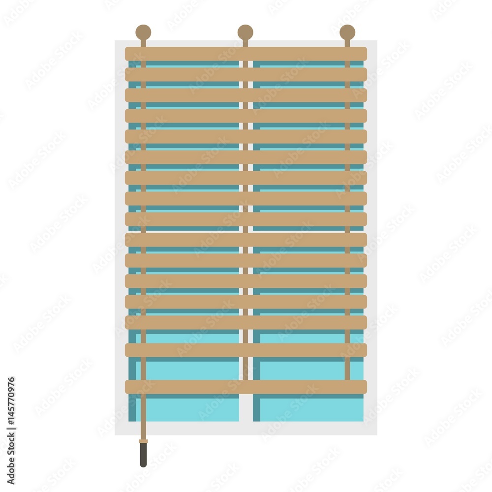 Window with wooden jalousie icon isolated Window with wooden jalousie icon isolated