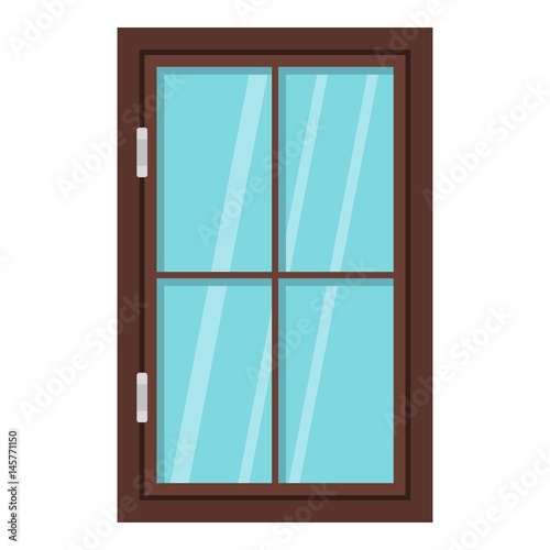 Closed brown window icon isolated