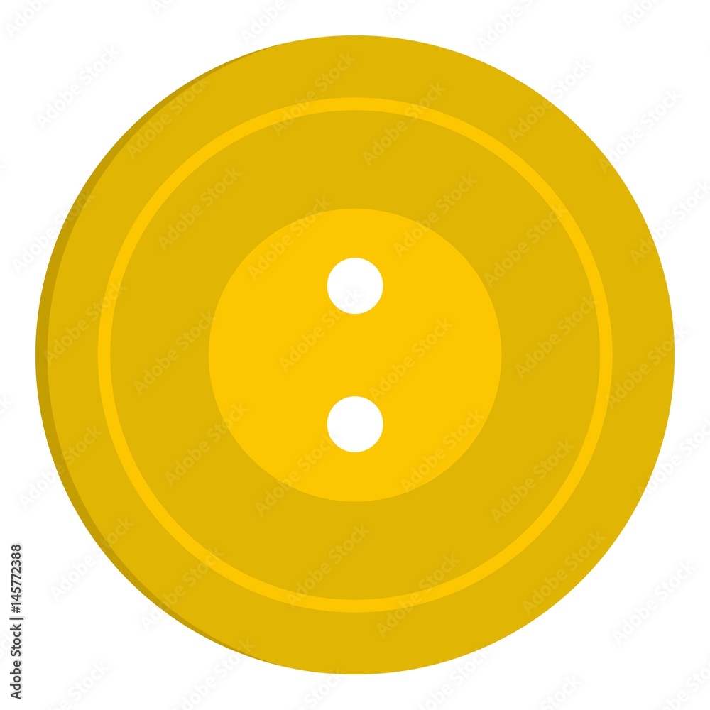 Yellow sewing button icon isolated Yellow sewing button icon isolated