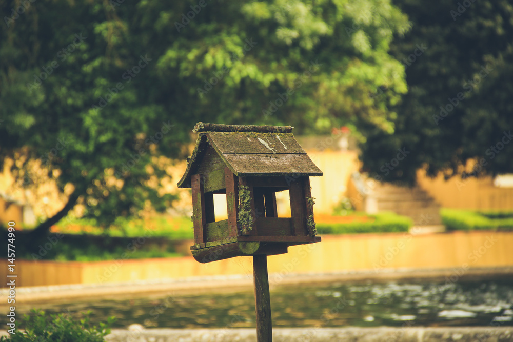 wooden bird house