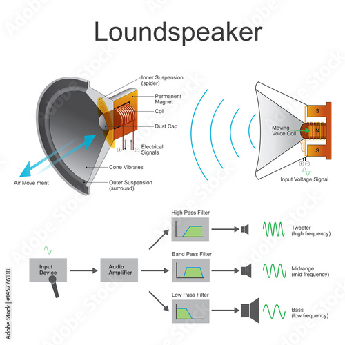 Loundspeaker. vector graphic.