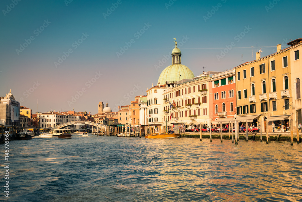 Grand Canal and Basilica Santa Maria della Salute, Venice, Italy.