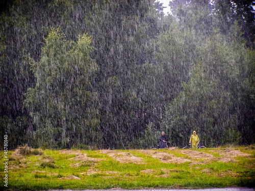 Cykling in the rain photo