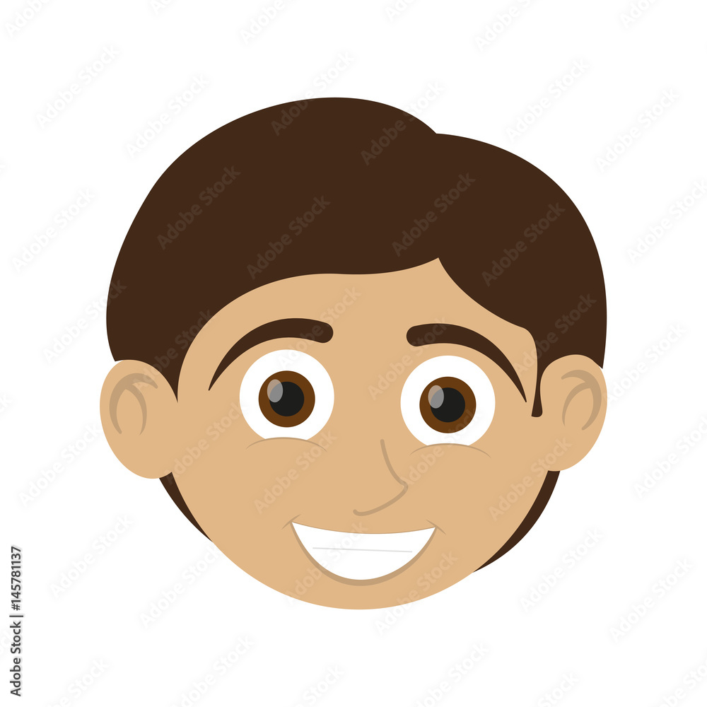 face of happy smiling boy icon image vector illustration design 