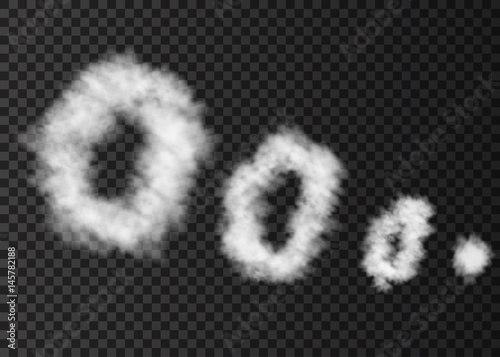 White  rings  of  smoke  isolated on transparent background.
