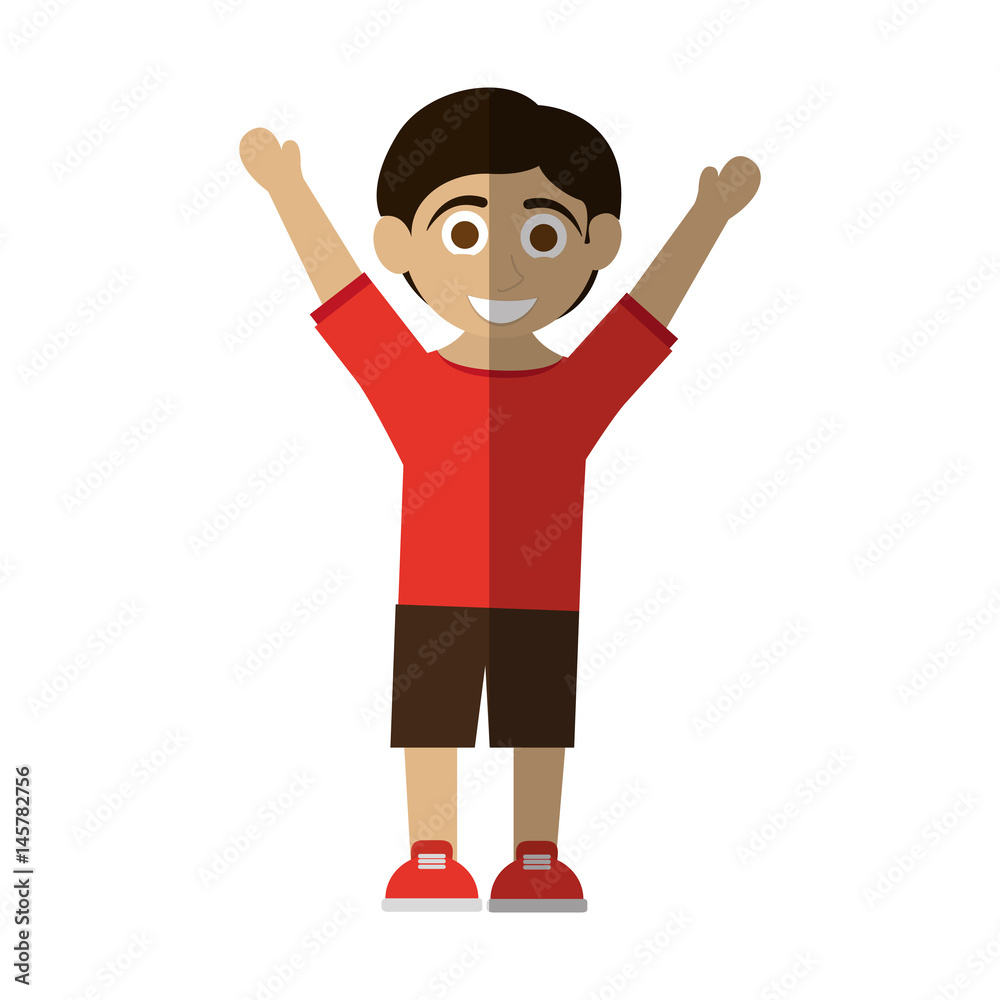 happy smiling boy raising arms icon image vector illustration design happy smiling boy raising arms icon image vector illustration design