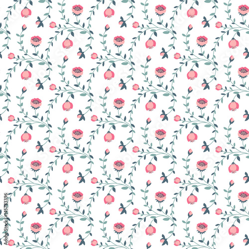 Seamless flower pattern. Soft floral print. Vector background