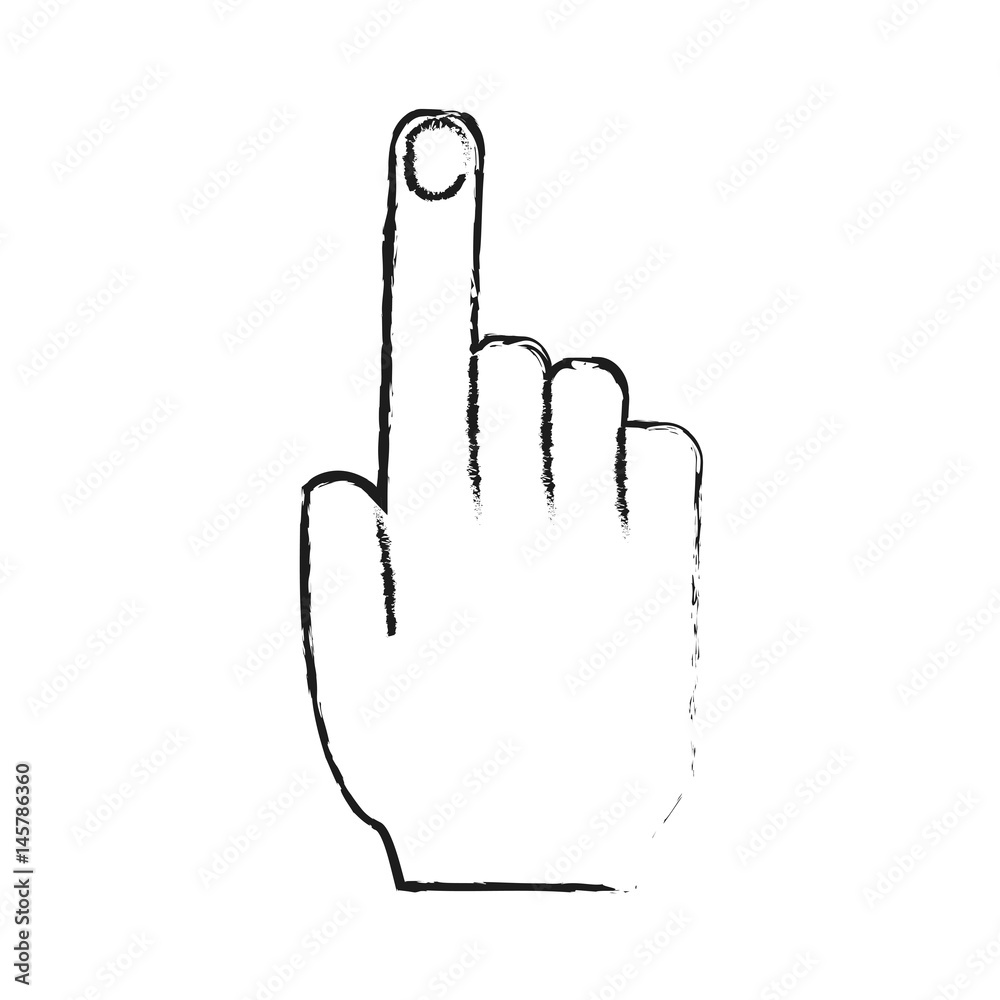 hand pointing with index finger icon image vector illustration design 