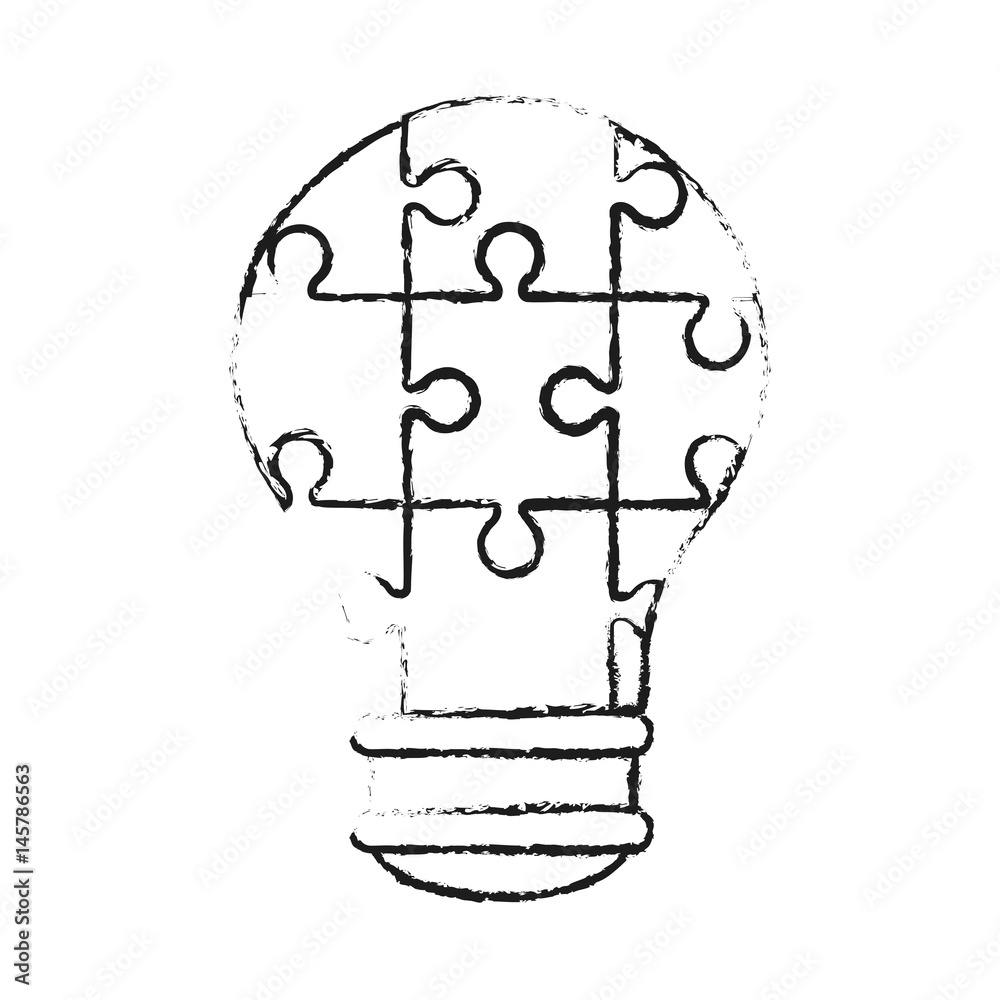 lightbulb made of puzzle pieces teamwork concept image vector illustration design lightbulb made of puzzle pieces teamwork concept image vector illustration design